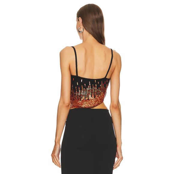 Giuseppe di Morabito Sequin Fire Flames Crop Top Party Edgy Made in Italy Sz 2 - Picture 2 of 9